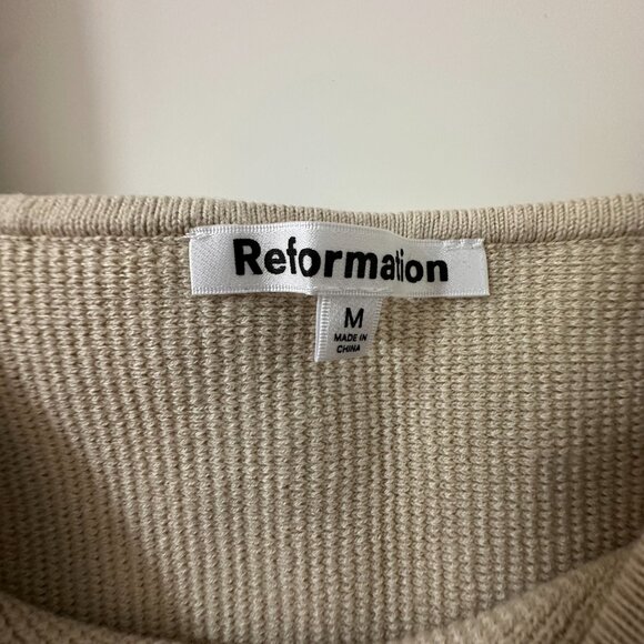 Reformation Julia Ribbed Tank Tan - Picture 4 of 4
